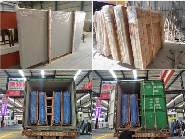 green marble slab packing loading