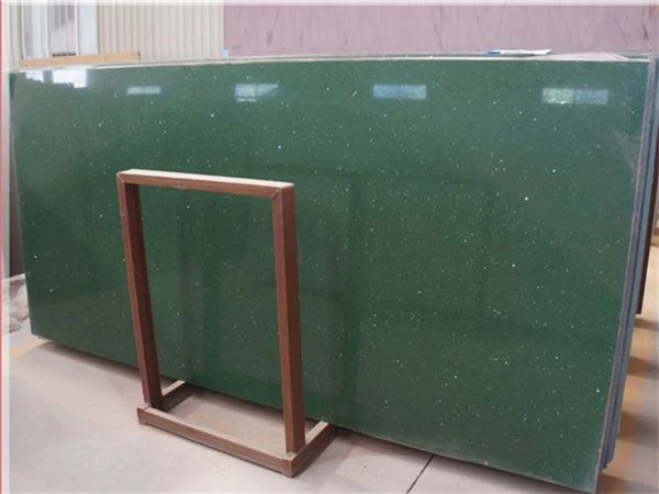 green quartz slab