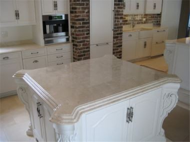 Crema Marfil Marble Chav Ua Noj Countertop