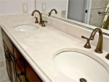 Crema Marfil Marble Vanity Saum
