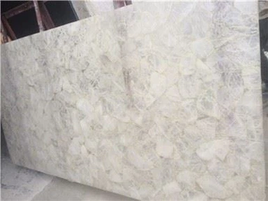 Dawb Semi Precious Pob Zeb Slabs