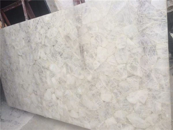 Dawb Semi Precious Pob Zeb Slabs