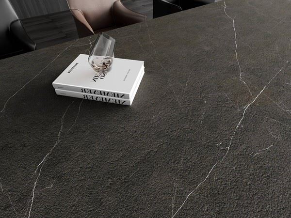 Lightning Black Sintered Stone Kitchen Countertop