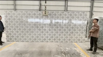 Waterjet Dawb Onyx Slab